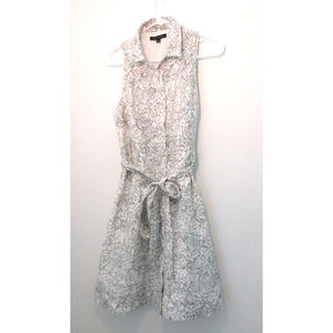 Banana Republic White Black Floral Button Up Maxi Dress Size 8 Polyester